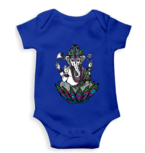 Psychedelic Ganesha Kids Romper For Baby Boy/Girl-Royal Blue-Ektarfa.online
