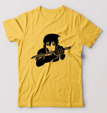 Load image into Gallery viewer, Sasuke Uchiha T-Shirt for Men-S(38 Inches)-Golden Yellow-Ektarfa.online
