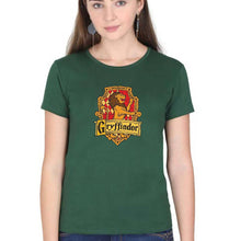 Load image into Gallery viewer, Harry Potter Gryffindor T-Shirt for Women-XS(32 Inches)-Dark Green-Ektarfa.online
