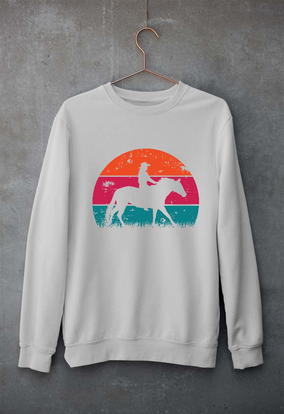 Horse Riding Unisex Sweatshirt for Men/Women-Grey Melange-Ektarfa.online