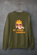 Load image into Gallery viewer, Ganpati JI(Ganesh) Unisex Sweatshirt for Men/Women-Olive Green-Ektarfa.online
