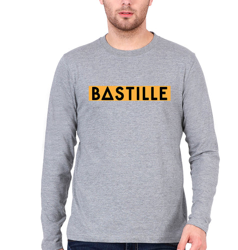 Bastille Full Sleeves T-Shirt for Men-Grey Melange-Ektarfa.online