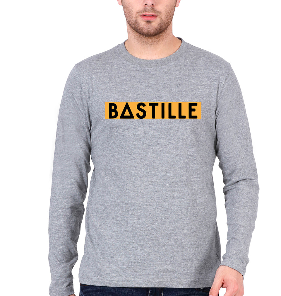 Bastille Full Sleeves T-Shirt for Men-Grey Melange-Ektarfa.online