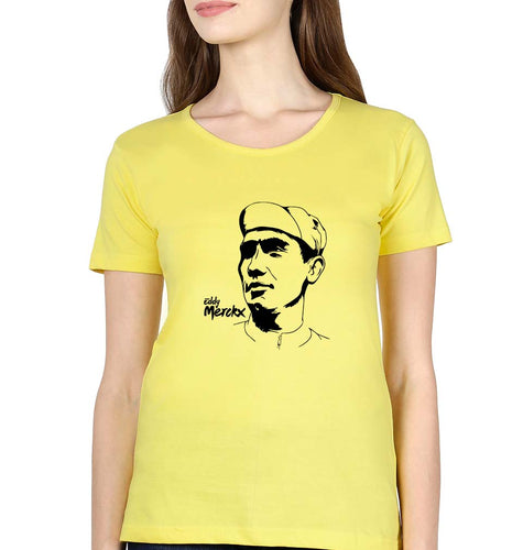Eddy Merckx T-Shirt for Women-Yellow-Ektarfa.online