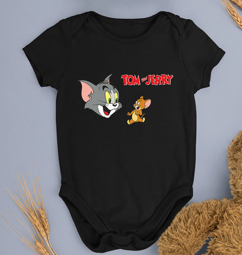 Tom and Jerry Kids Romper For Baby Boy/Girl-0-5 Months(18 Inches)-Black-Ektarfa.online