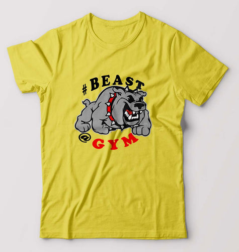 Beast Gym T-Shirt for Men-Yellow-Ektarfa.online