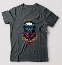 Load image into Gallery viewer, Owl Music T-Shirt for Men-S(38 Inches)-Steel Grey-Ektarfa.online
