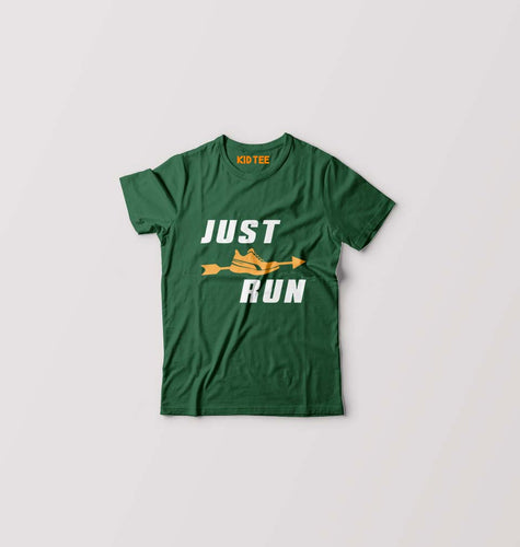 Runner Running Kids T-Shirt for Boy/Girl-Dark Green-Ektarfa.online