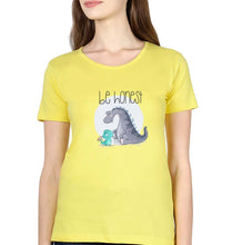 Load image into Gallery viewer, Dinosaur T-Shirt for Women-XS(32 Inches)-Yellow-Ektarfa.online
