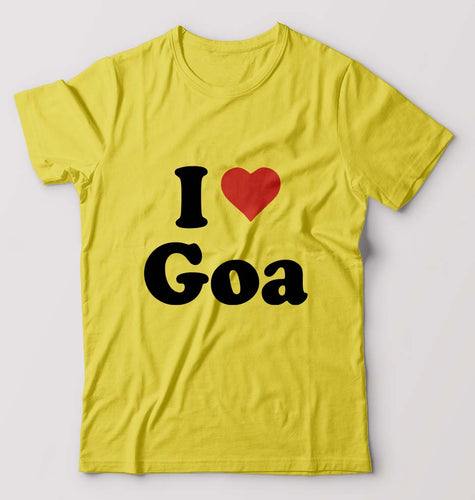 I Love Goa T-Shirt for Men-Yellow-Ektarfa.online