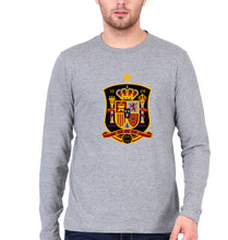 Load image into Gallery viewer, Spain Football Full Sleeves T-Shirt for Men-S(38 Inches)-Grey Melange-Ektarfa.online
