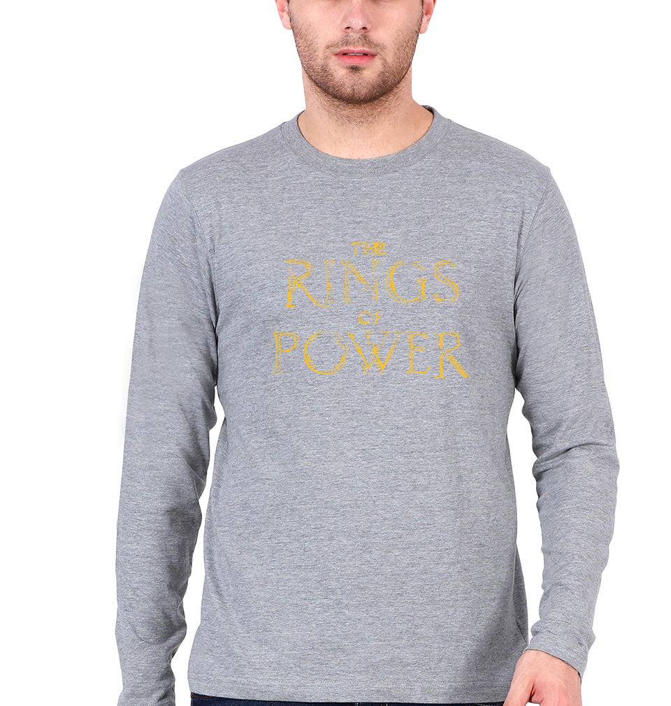 The Rings of Power Full Sleeves T-Shirt for Men-Grey Melange-Ektarfa.online