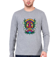 Load image into Gallery viewer, Weed Joint Stoned Full Sleeves T-Shirt for Men-S(38 Inches)-Grey Melange-Ektarfa.online
