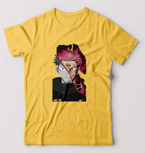 Sukuna Anime T-Shirt for Men-Golden Yellow-Ektarfa.online