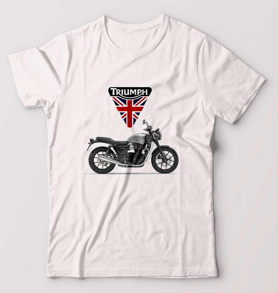 Triumph Motorcycles T-Shirt for Men-S(38 Inches)-White-Ektarfa.online