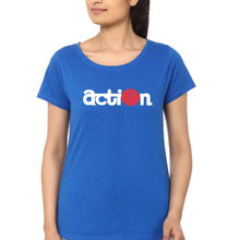 Load image into Gallery viewer, Action T-Shirt for Women-XS(32 Inches)-Royal Blue-Ektarfa.online
