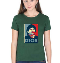 Load image into Gallery viewer, Diego Maradona T-Shirt for Women-Dark Green-Ektarfa.online
