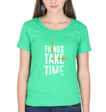 Load image into Gallery viewer, Time T-Shirt for Women-XS(32 Inches)-Flag Green-Ektarfa.online
