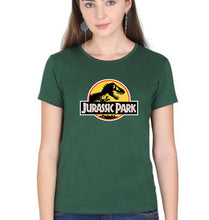 Load image into Gallery viewer, Jurassic Park T-Shirt for Women-XS(32 Inches)-Dark Green-Ektarfa.online
