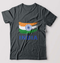 Load image into Gallery viewer, India T-Shirt for Men-S(38 Inches)-Steel grey-Ektarfa.online
