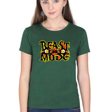 Load image into Gallery viewer, Gym Beast T-Shirt for Women-XS(32 Inches)-Dark Green-Ektarfa.online
