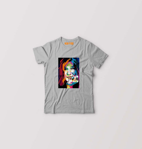 Janis Joplin Kids T-Shirt for Boy/Girl-Grey-Ektarfa.online