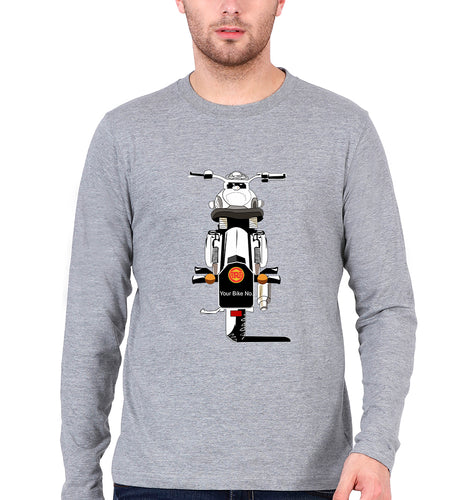 Bullet With Your Number Full Sleeves T-Shirt for Men-Grey Melange-Ektarfa.online