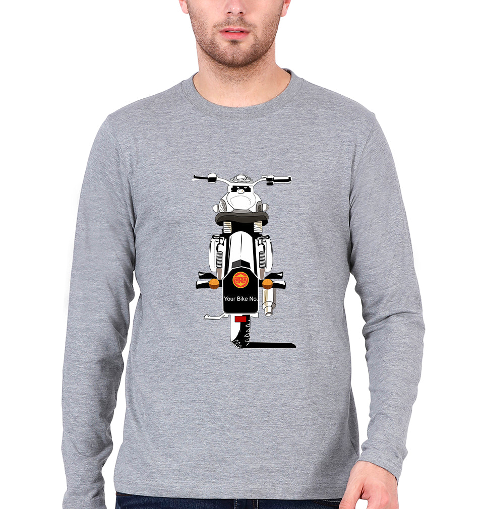 Bullet With Your Number Full Sleeves T-Shirt for Men-Grey Melange-Ektarfa.online