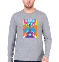 Load image into Gallery viewer, Psychedelic Full Sleeves T-Shirt for Men-Grey Melange-Ektarfa.online
