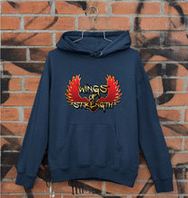 Load image into Gallery viewer, Wings of Strength Unisex Hoodie for Men/Women-S(40 Inches)-Navy Blue-Ektarfa.online
