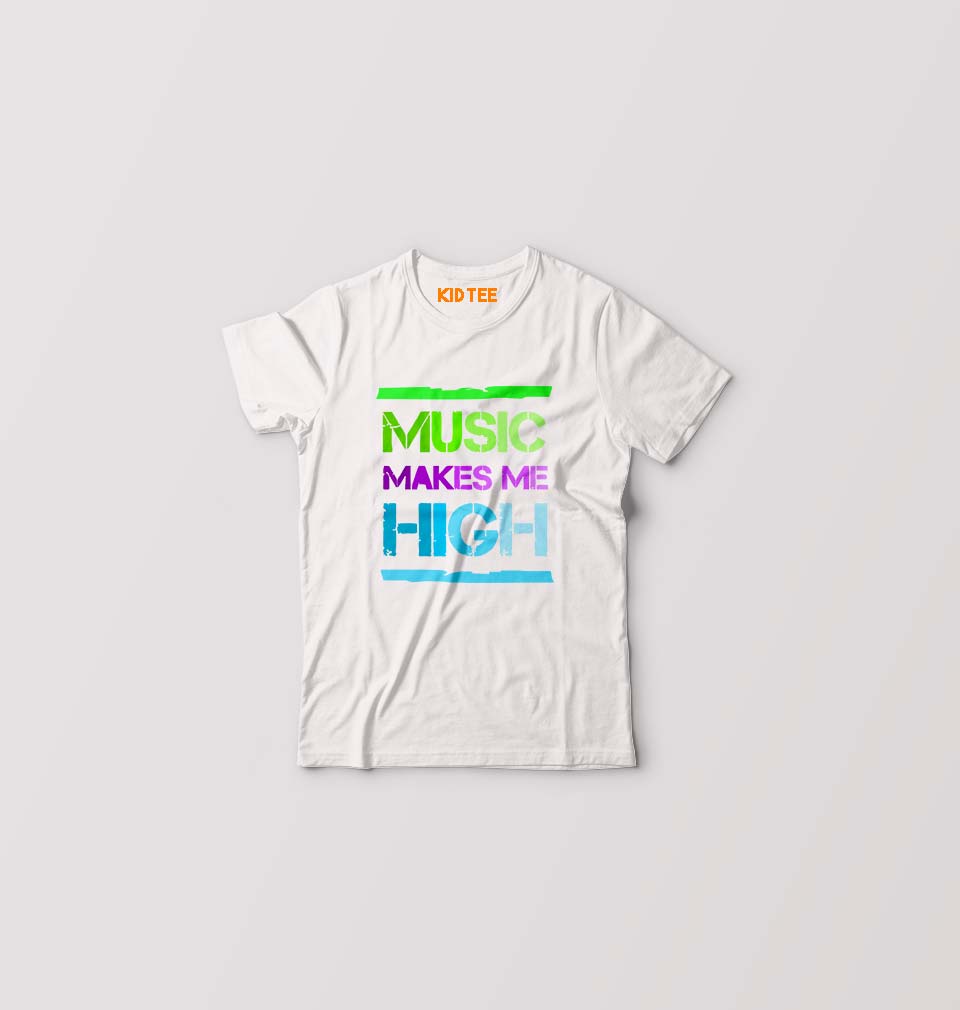 Music Kids T-Shirt for Boy/Girl-White-Ektarfa.online