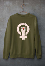 Load image into Gallery viewer, Feminist Unisex Sweatshirt for Men/Women-S(40 Inches)-Olive Green-Ektarfa.online
