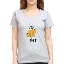 Load image into Gallery viewer, Shit T-Shirt for Women-XS(32 Inches)-Grey Melange-Ektarfa.online
