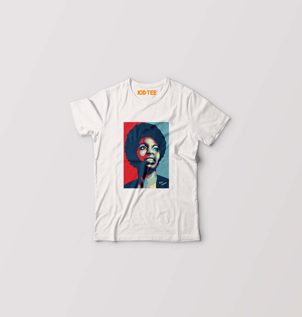 Nina Simone Kids T-Shirt for Boy/Girl-White-Ektarfa.online