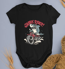 Load image into Gallery viewer, Shark Rider Kids Romper For Baby Boy/Girl-0-5 Months(18 Inches)-Black-Ektarfa.online
