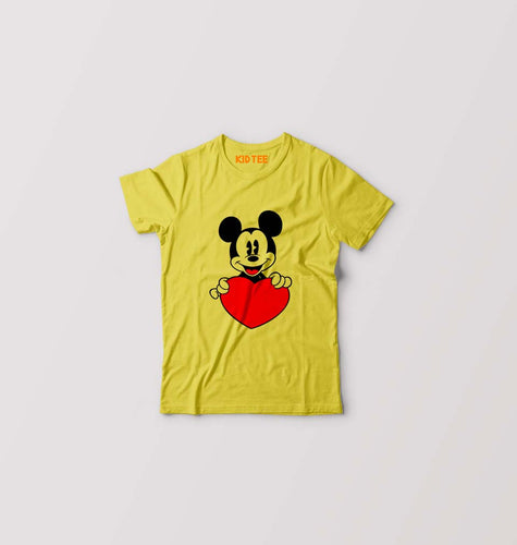 Mickey Mouse Kids T-Shirt for Boy/Girl-Yellow-Ektarfa.online