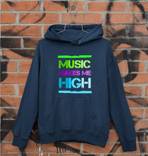 Load image into Gallery viewer, Music Makes me High Unisex Hoodie for Men/Women-S(40 Inches)-Navy Blue-Ektarfa.online
