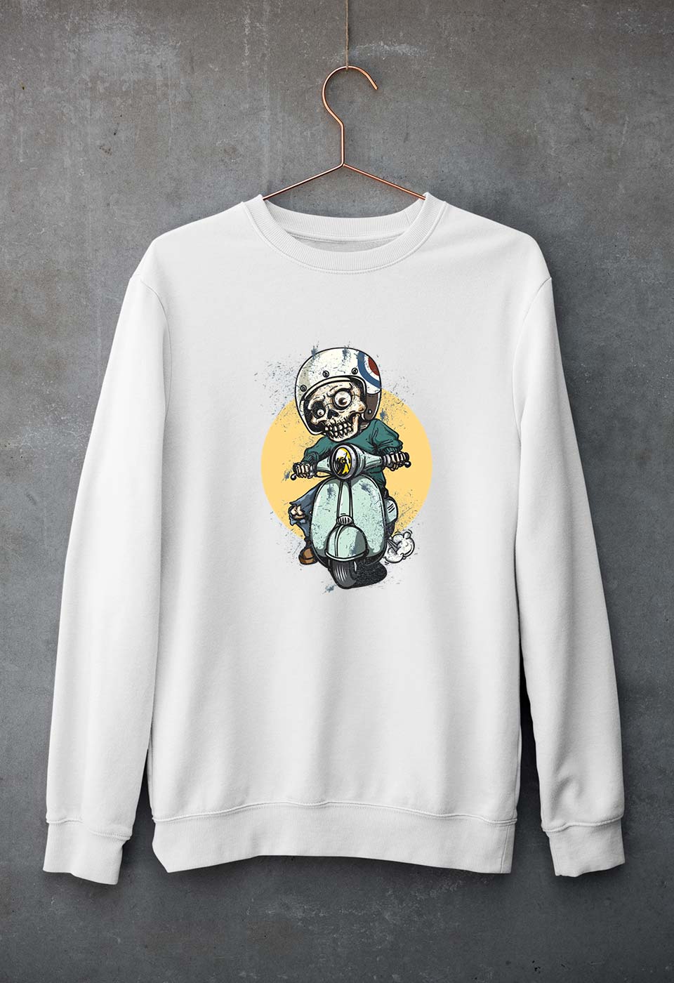 Skull Unisex Sweatshirt for Men/Women-White-Ektarfa.online