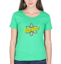 Load image into Gallery viewer, Sheldon Cooper Bazinga T-Shirt for Women-XS(32 Inches)-flag green-Ektarfa.online
