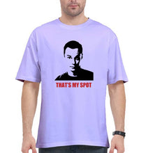 Load image into Gallery viewer, Sheldon Cooper That&#39;s My Spot Oversized T-Shirt for Men-Lavender-Ektarfa.online
