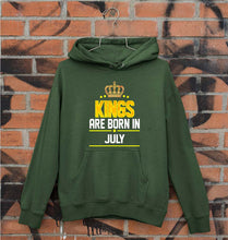 Load image into Gallery viewer, Kings Are Born In July Unisex Hoodie for Men/Women-S(40 Inches)-Dark Green-Ektarfa.online
