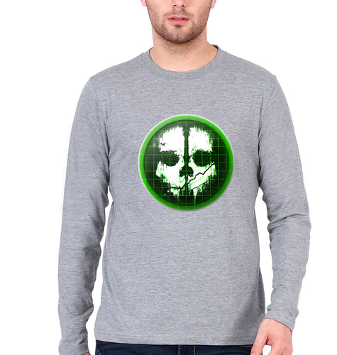 Call of Duty (COD) Full Sleeves T-Shirt for Men-Grey Melange-Ektarfa.online
