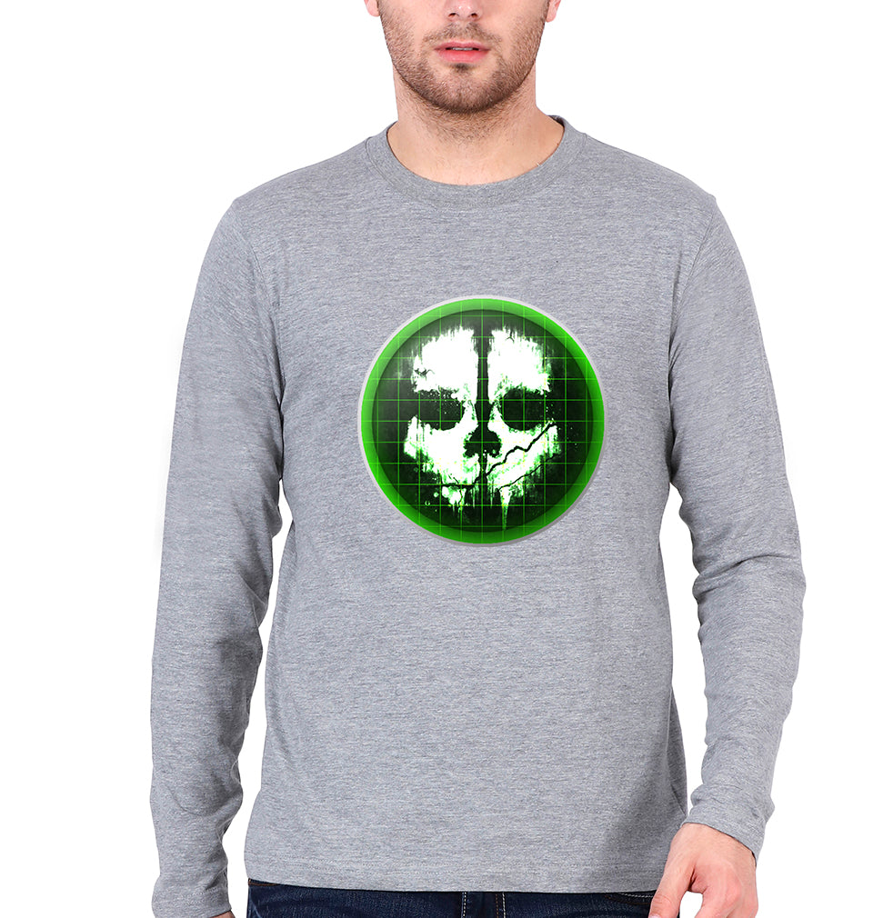 Call of Duty (COD) Full Sleeves T-Shirt for Men-Grey Melange-Ektarfa.online