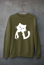 Load image into Gallery viewer, Cat Unisex Sweatshirt for Men/Women-Olive Green-Ektarfa.online

