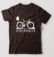 Load image into Gallery viewer, Cycloholic T-Shirt for Men-Coffee Brown-Ektarfa.online
