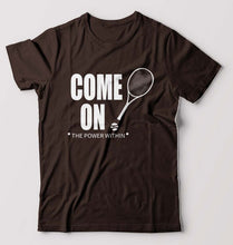 Load image into Gallery viewer, Tennis T-Shirt for Men-S(38 Inches)-Coffee Brown-Ektarfa.online
