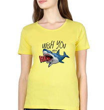 Load image into Gallery viewer, Shark T-Shirt for Women-XS(32 Inches)-Yellow-Ektarfa.online
