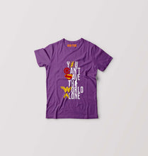 Load image into Gallery viewer, You Can&#39;t Save The World Alone Justice League Kids T-Shirt for Boy/Girl-Purple-Ektarfa.online

