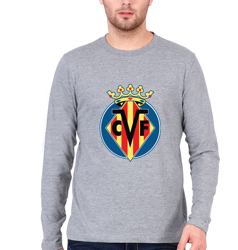 Villarreal Full Sleeves T-Shirt for Men-Grey Melange-Ektarfa.online