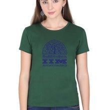 Load image into Gallery viewer, IIM Ahmedabad T-Shirt for Women-XS(32 Inches)-Dark Green-Ektarfa.online
